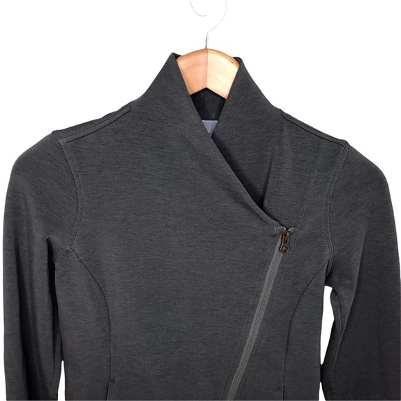 Athleta On The Move Moto Jacket Asymmetrical Zip Jasper Green Size XXS - Picture 4 of 10